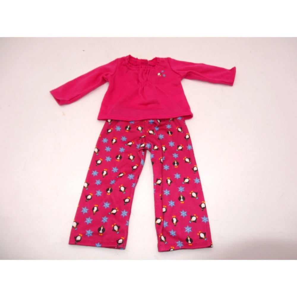 American Girl Pink Penguin Snowflake Pajamas Set for 18 Inch Dolls